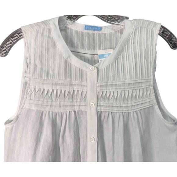 J. McLaughlin Womens Size Small White Avon Sleeveless Butt Up Pleated Shirt NEW - Picture 4 of 12